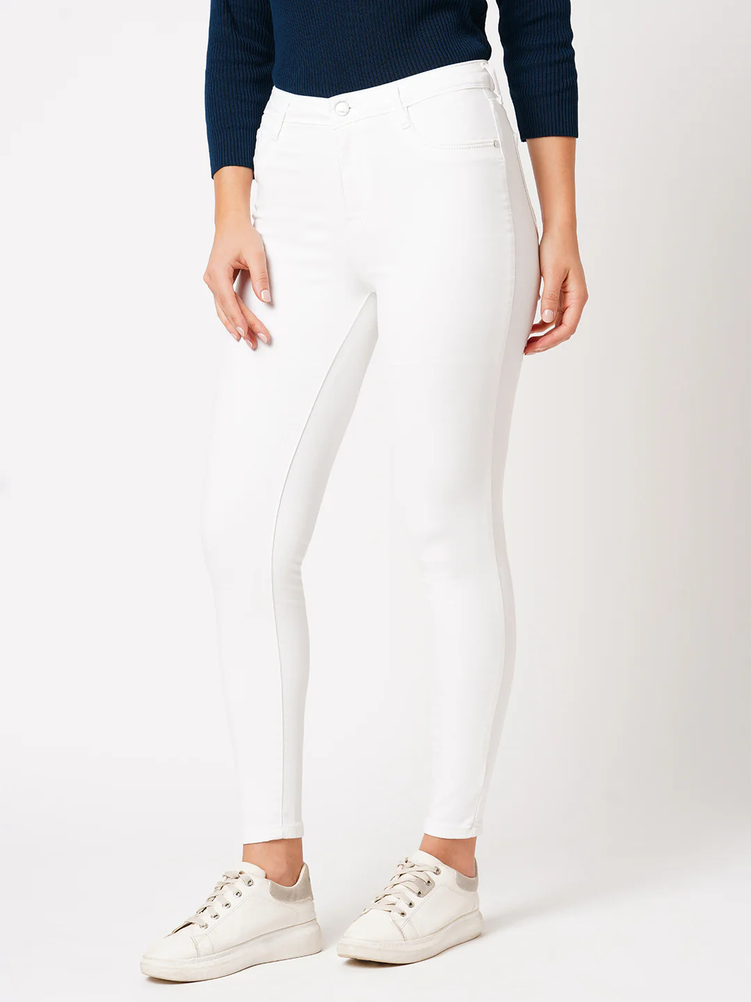 Women White High-Rise Skinny Jeans - Image 5
