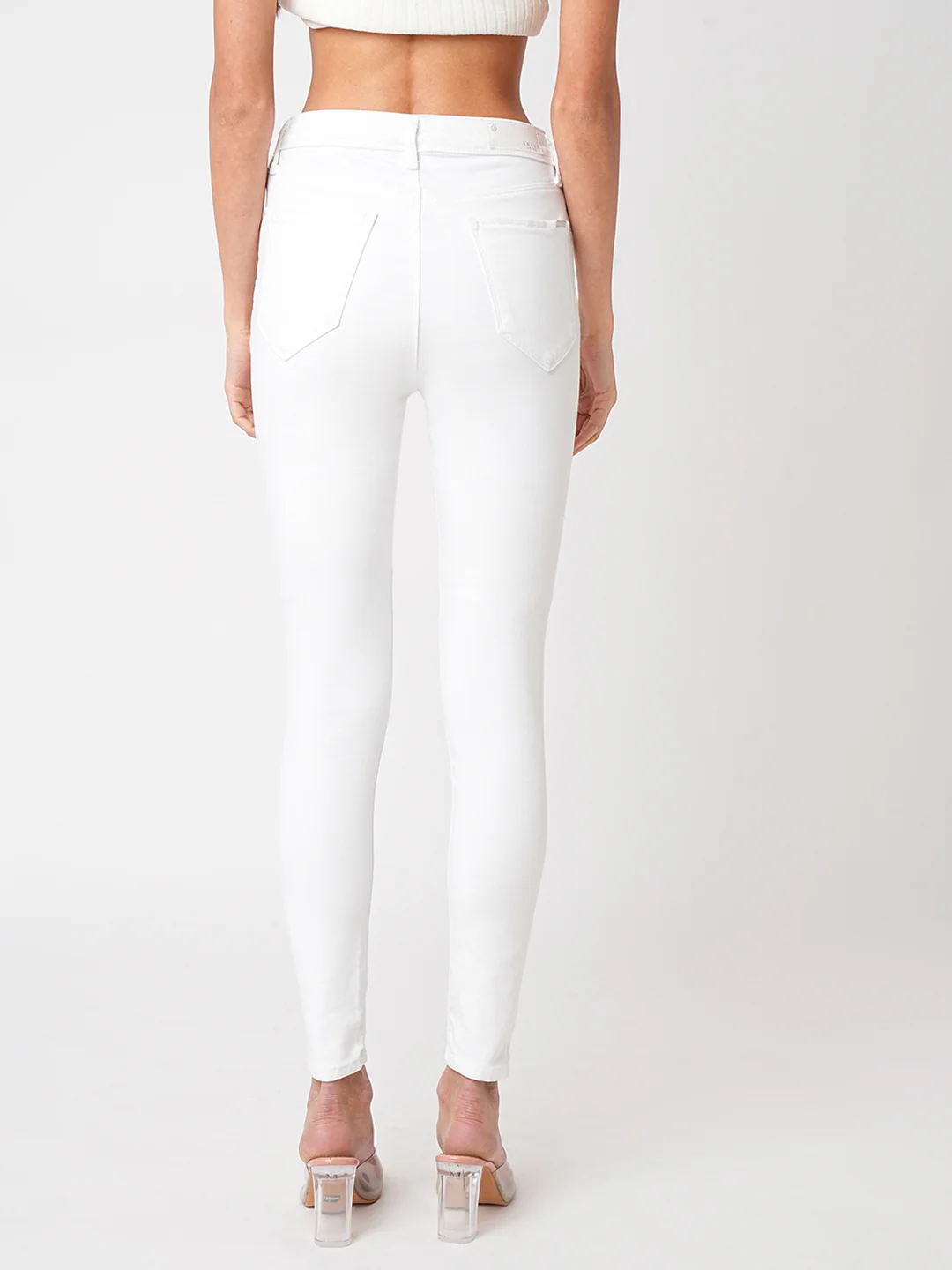 Women White High-Rise Skinny Jeans - Image 3