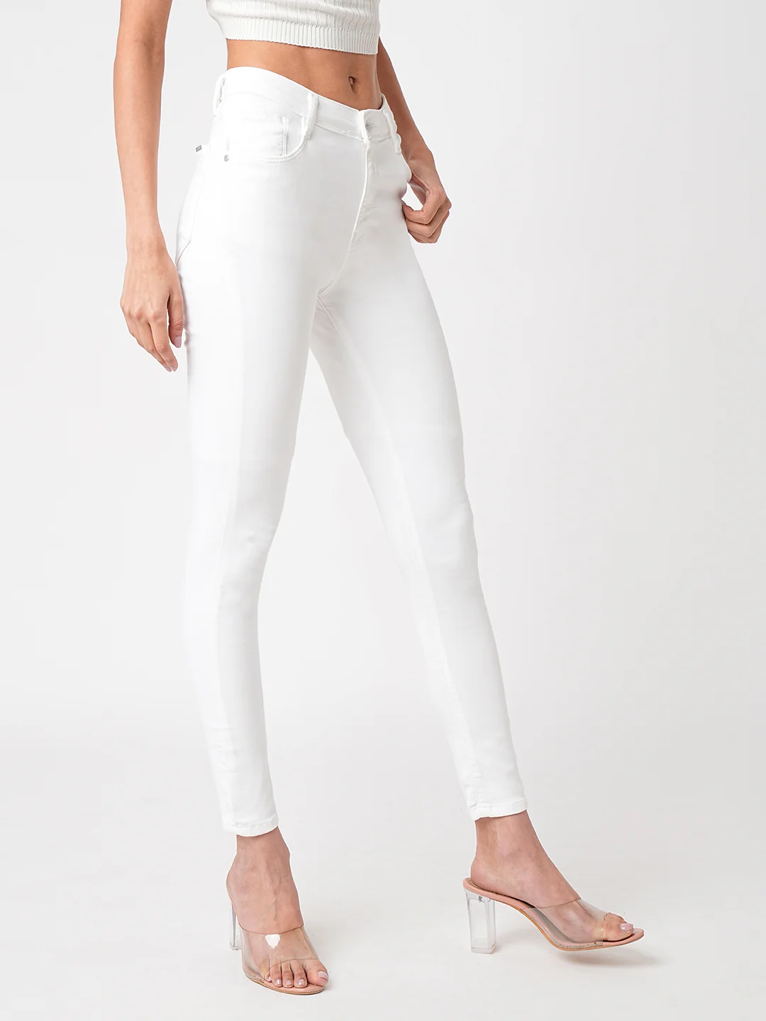 Women White High-Rise Skinny Jeans - Image 5