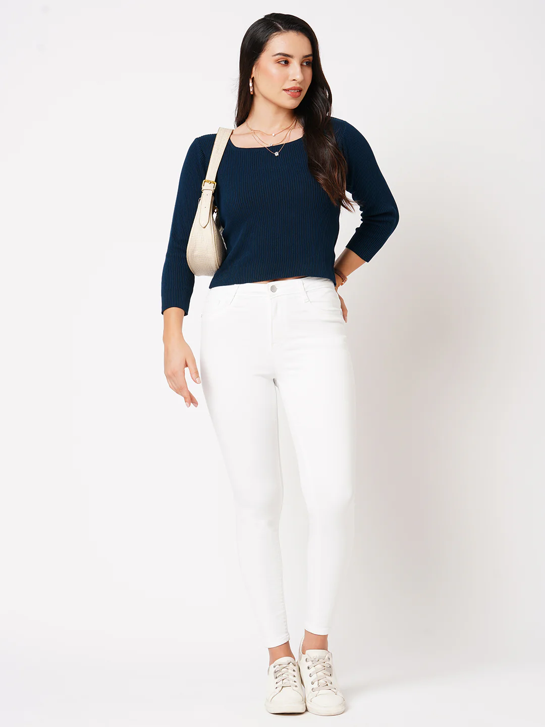 Women White High-Rise Skinny Jeans - Image 4