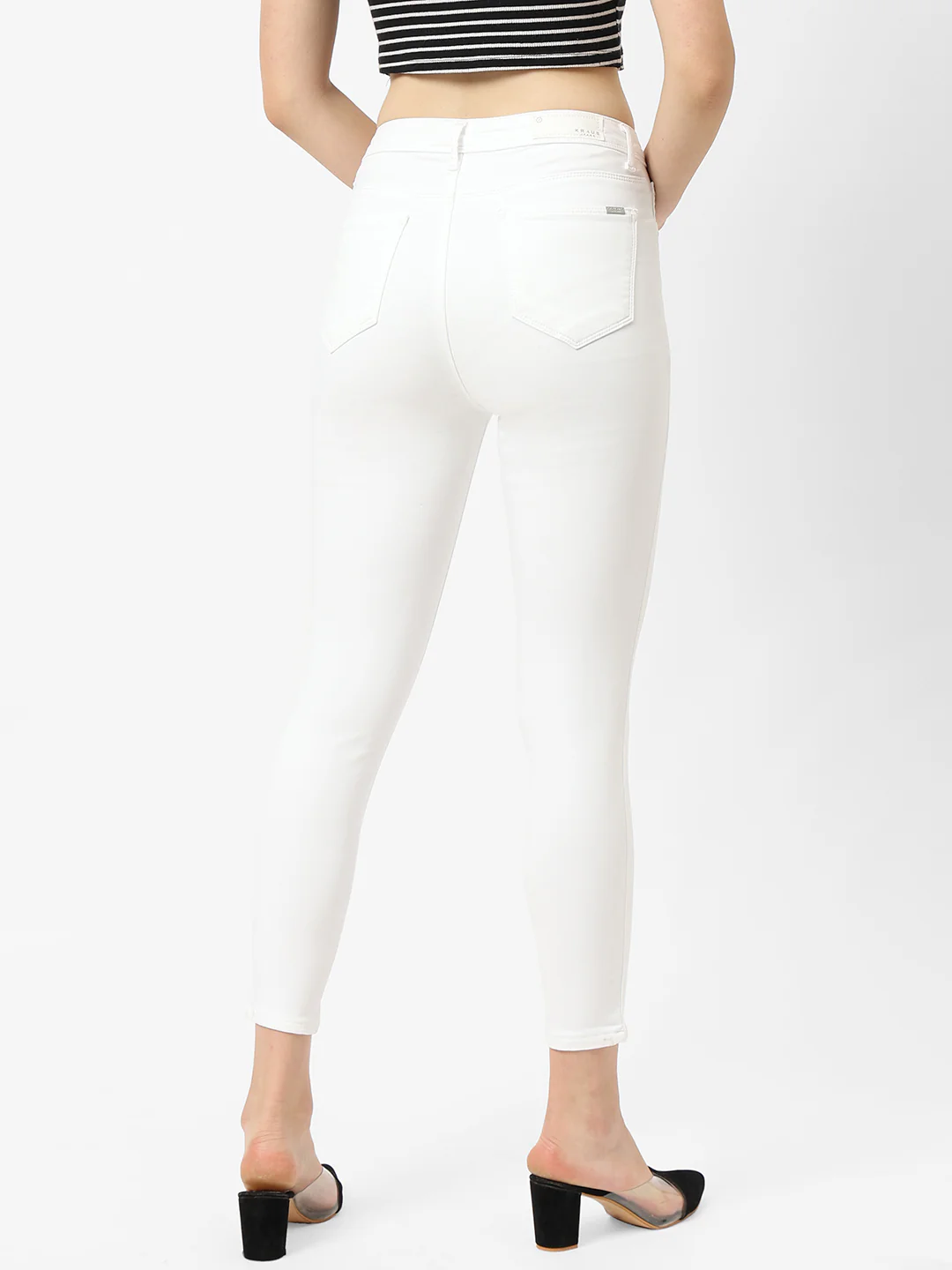Women White High-Rise Skinny Jeans - Image 3