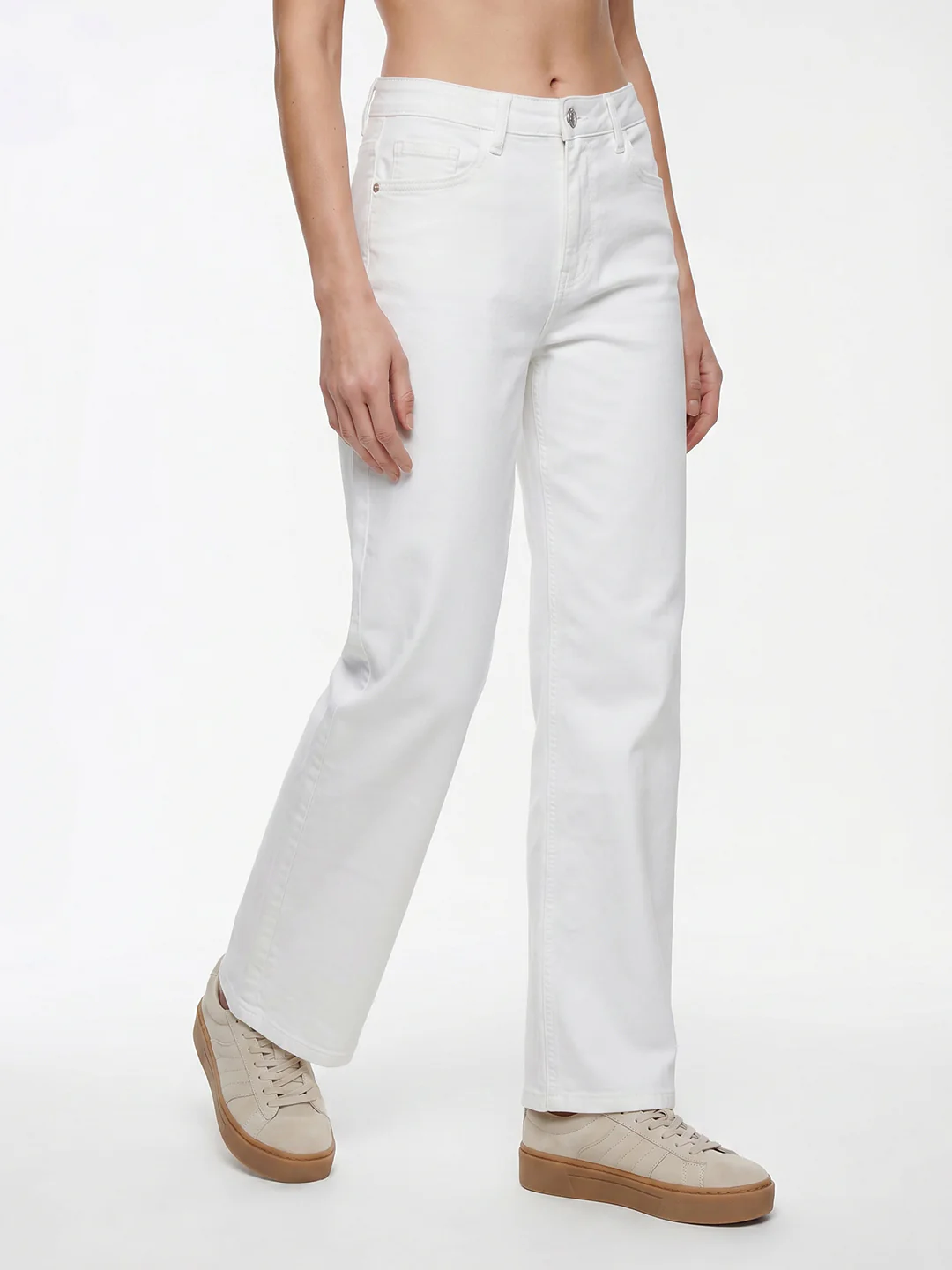 Women White High-Rise Straight Fit Jeans - Image 6
