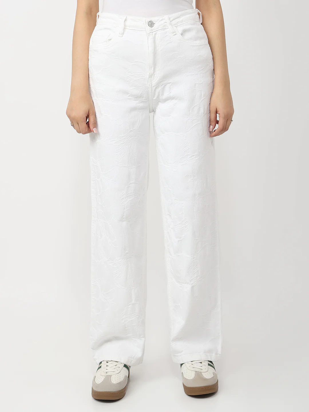 Women White High-Rise Straight Fit Jeans - Image 2