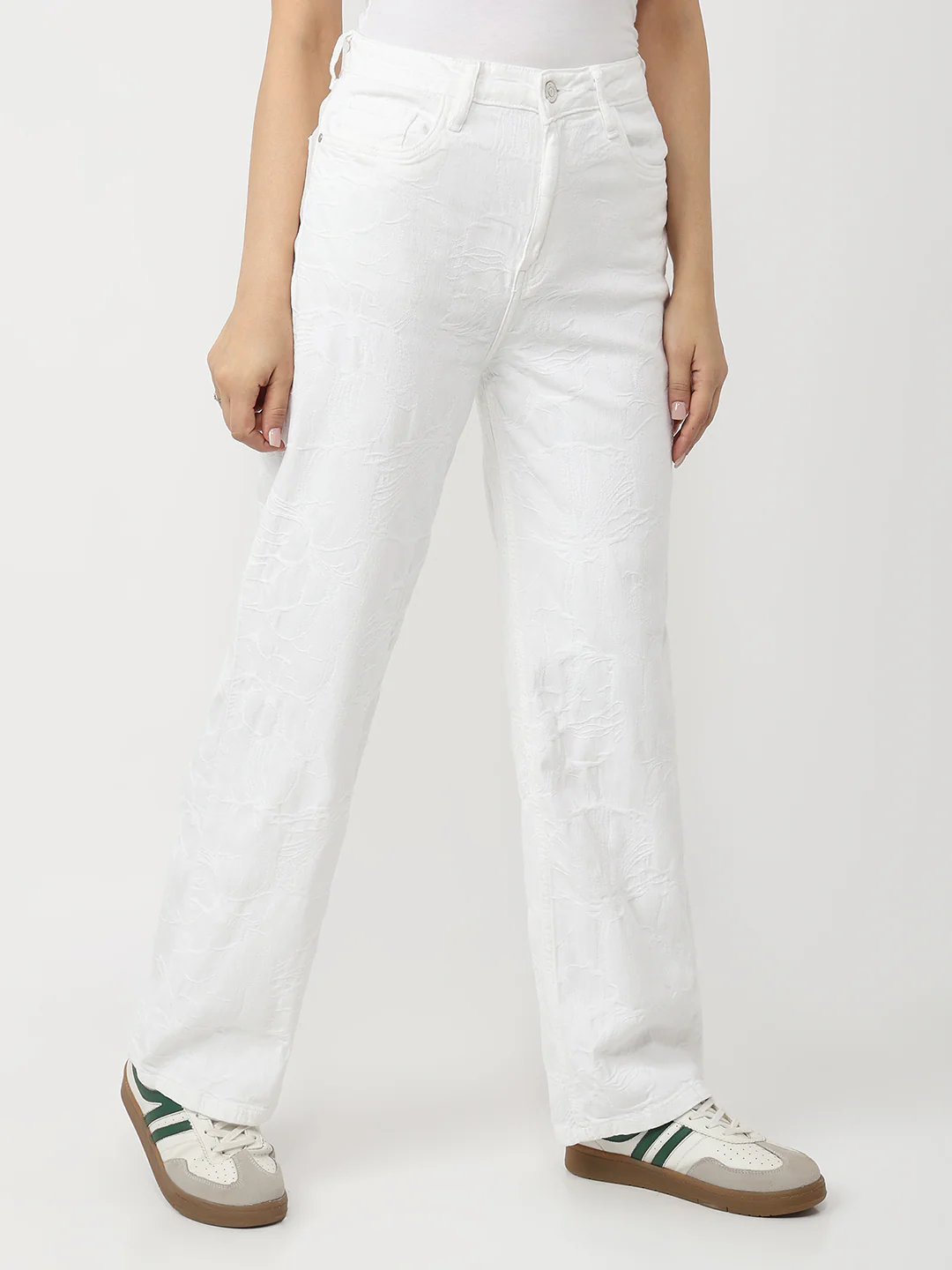 Women White High-Rise Straight Fit Jeans - Image 5