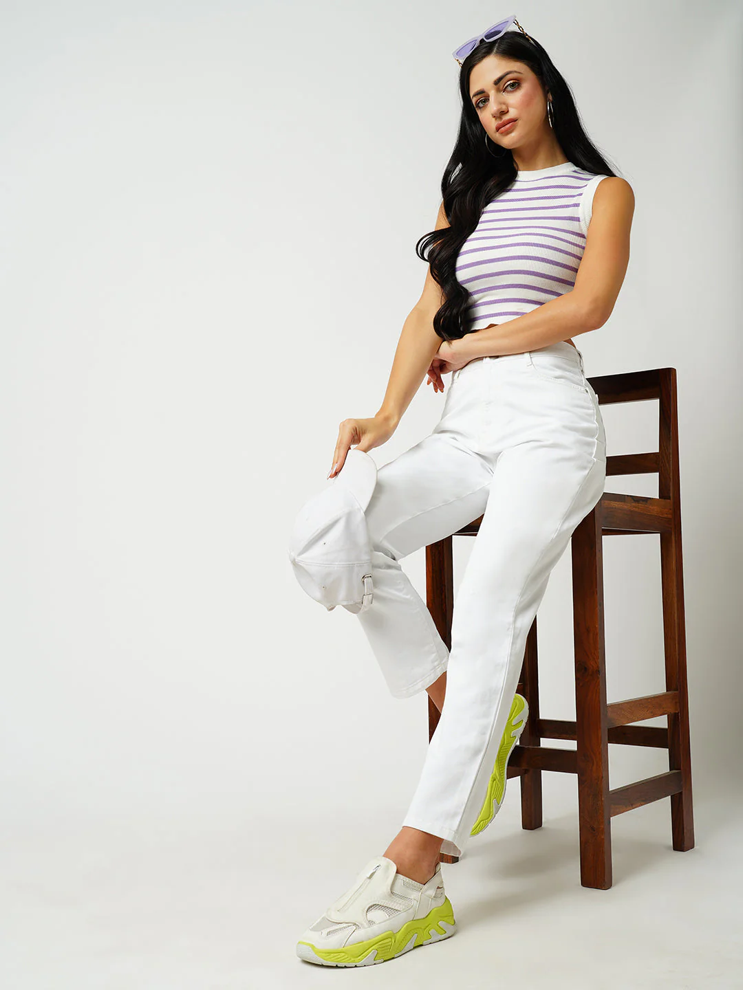 Women White High-Rise Straight Fit Jeans
