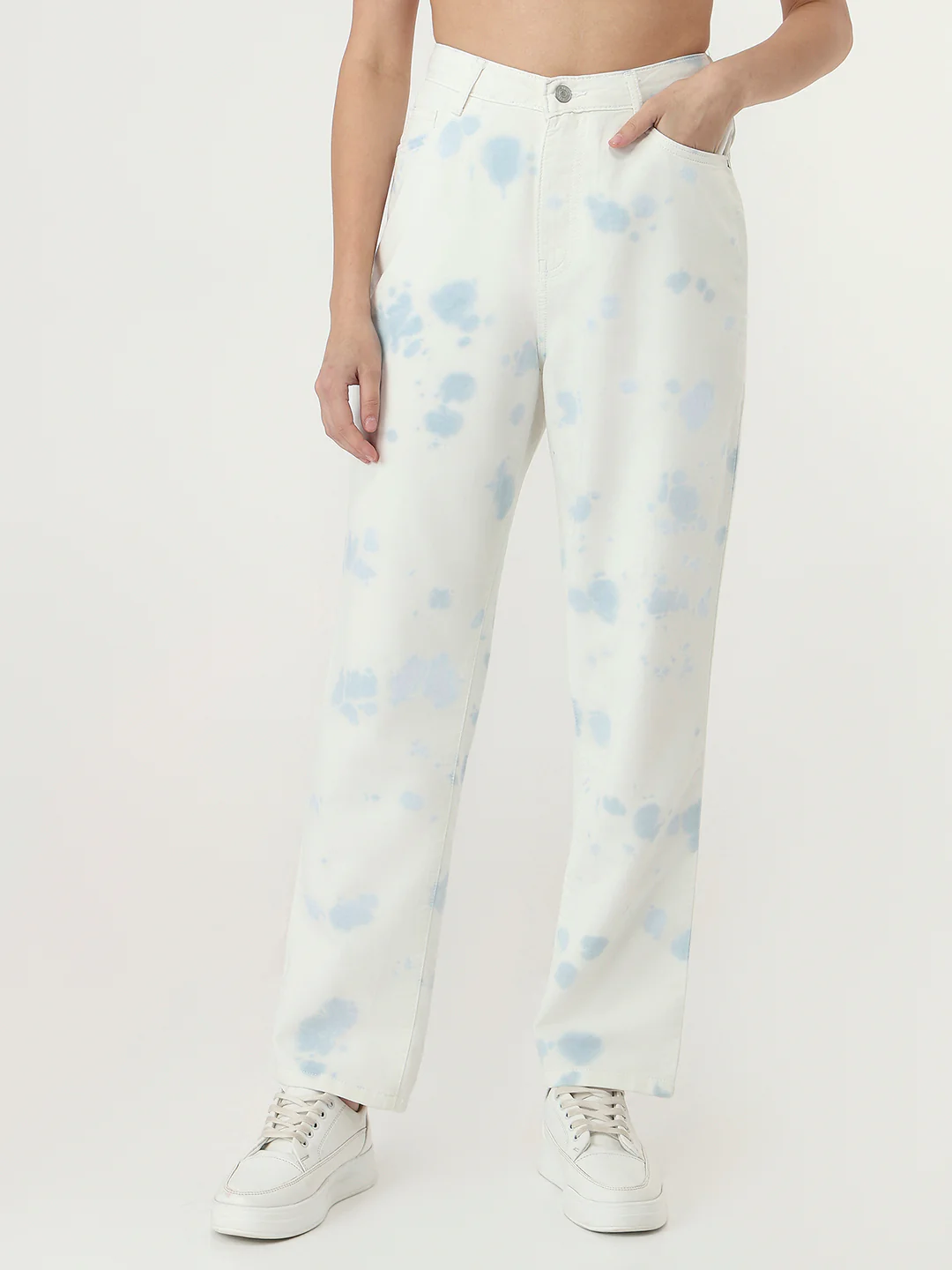 Women White High-Rise Straight Fit Jeans - Image 2