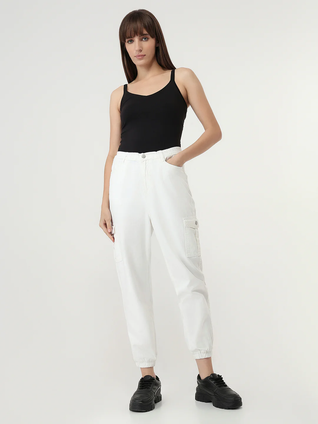 Women White High-Rise Straight Fit Jeans - Image 4