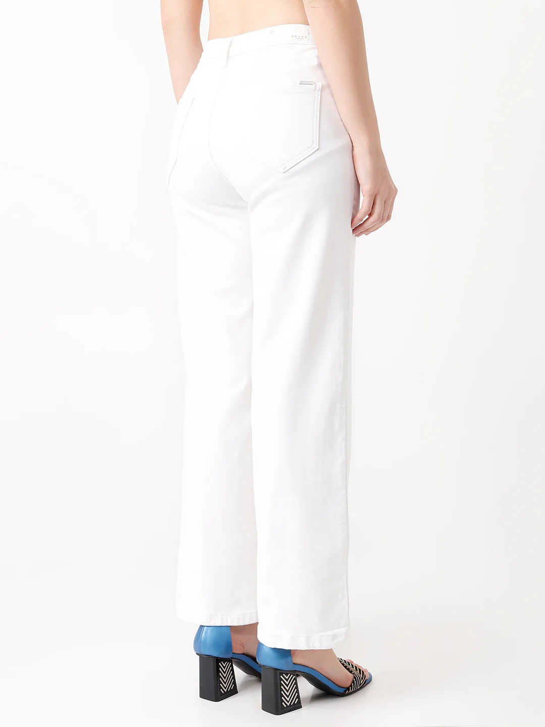 Women White High-Rise Wide Leg Jeans - Image 3