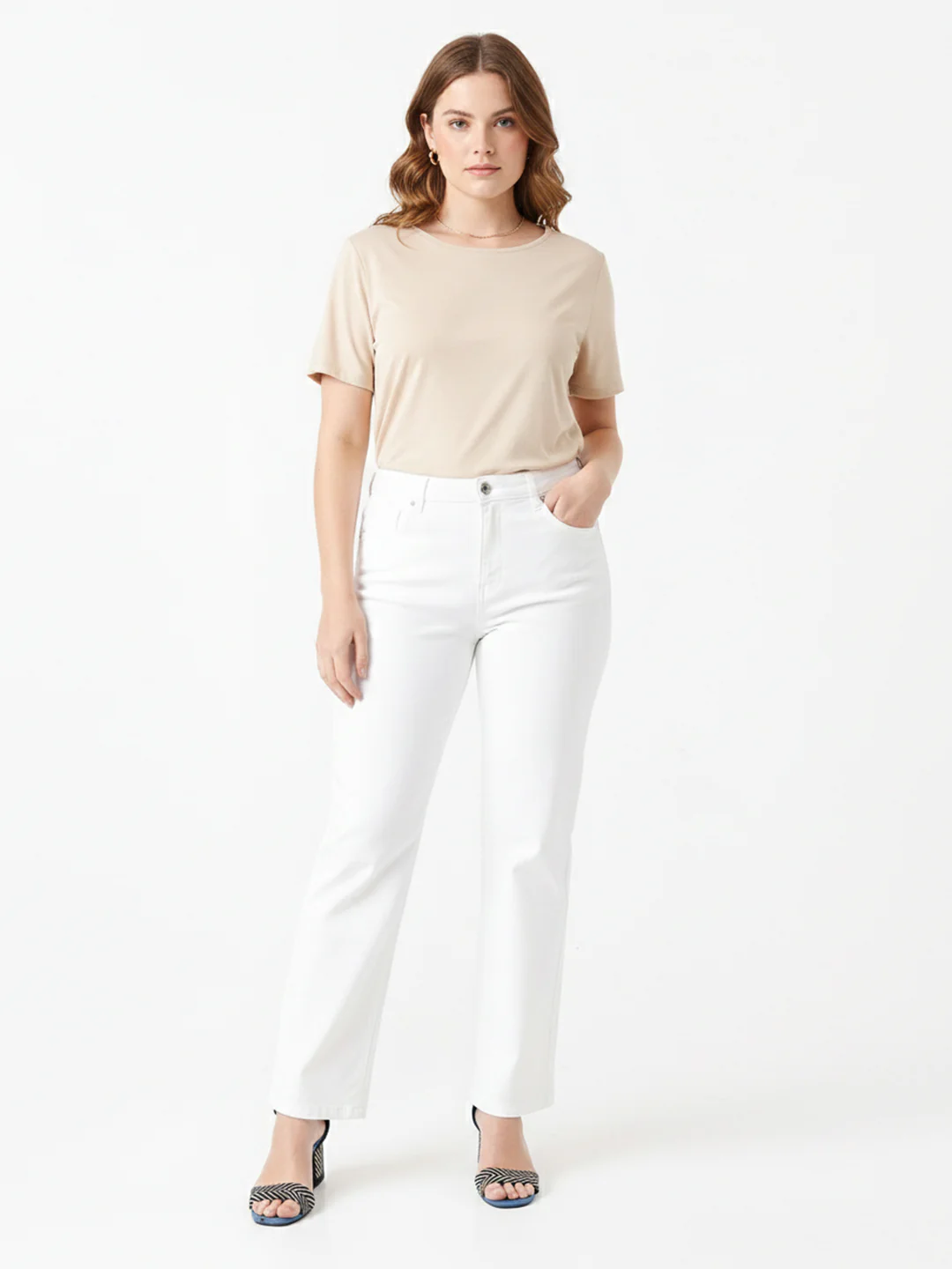 Women White High-Rise Wide Leg Jeans - Image 4