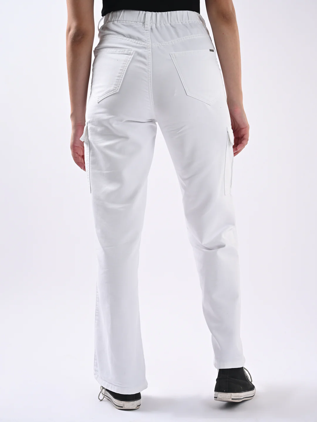 Women White Mid-Rise Cargo - Image 3