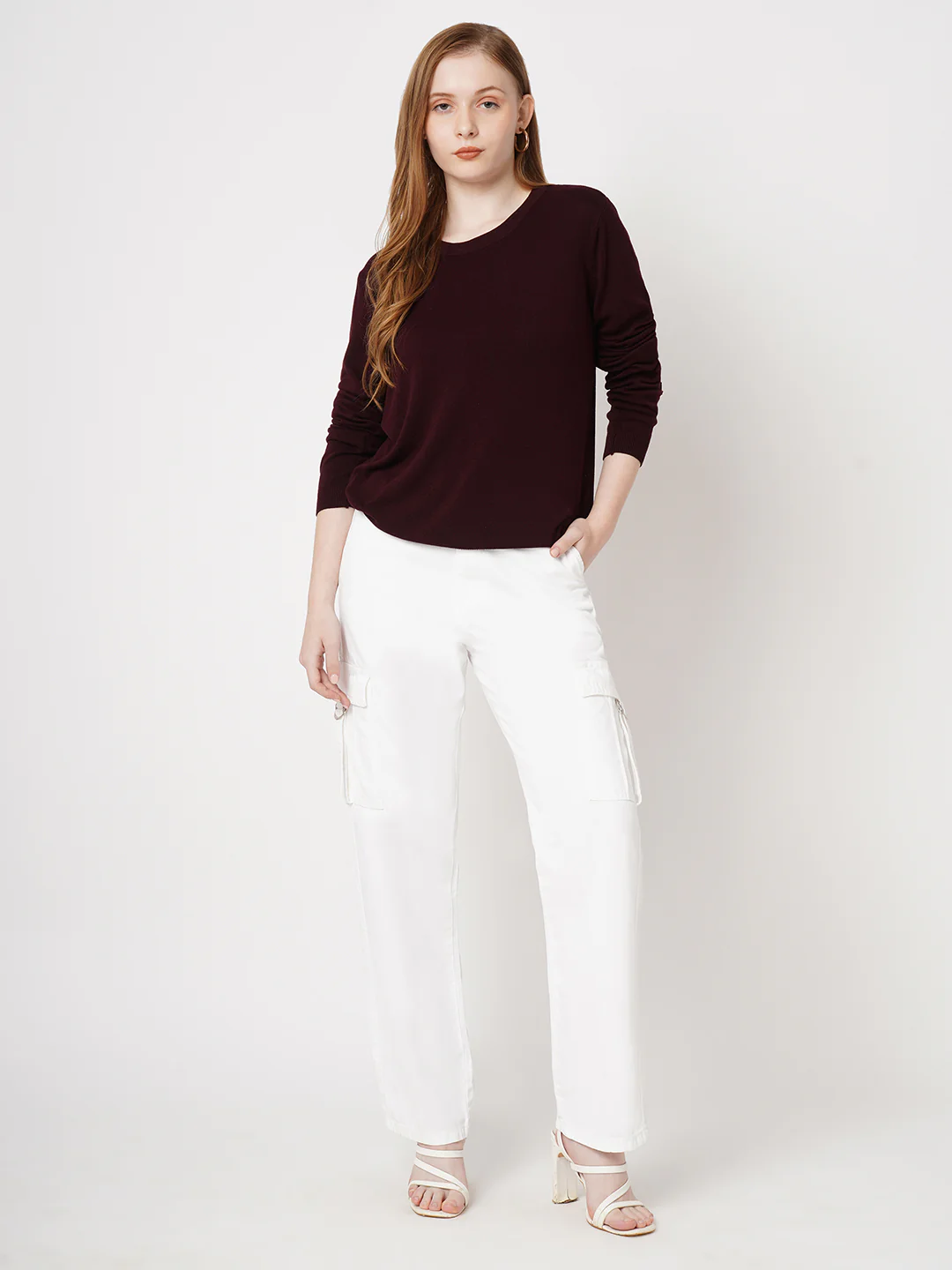 Women White Mid-Rise Cargo - Image 4