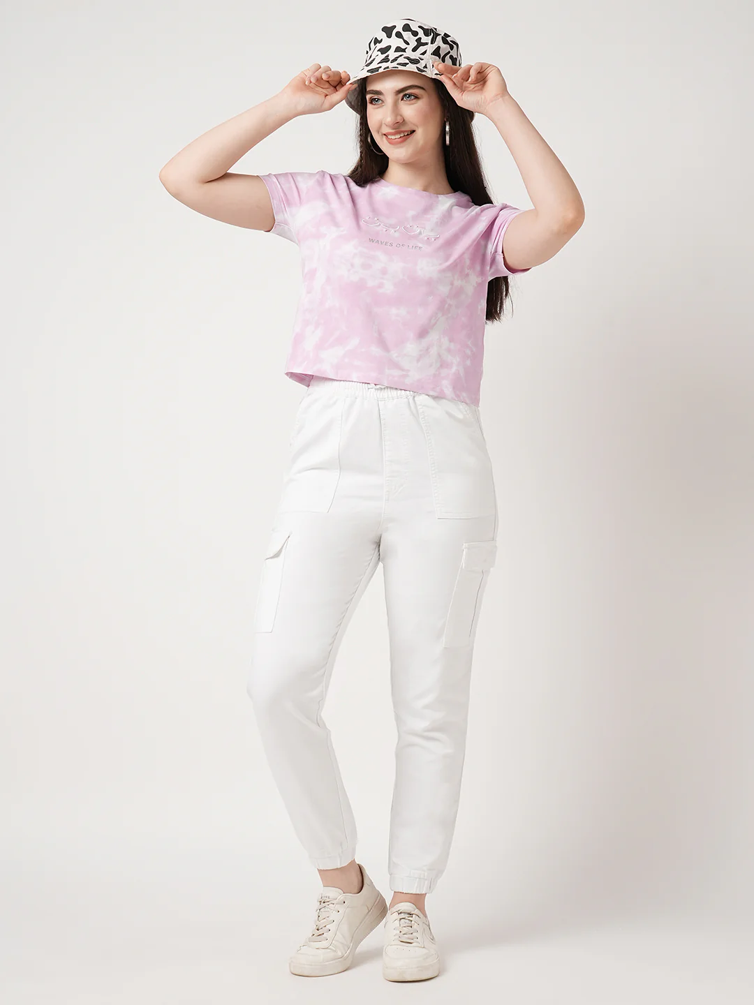 Women White Mid-Rise Joggers