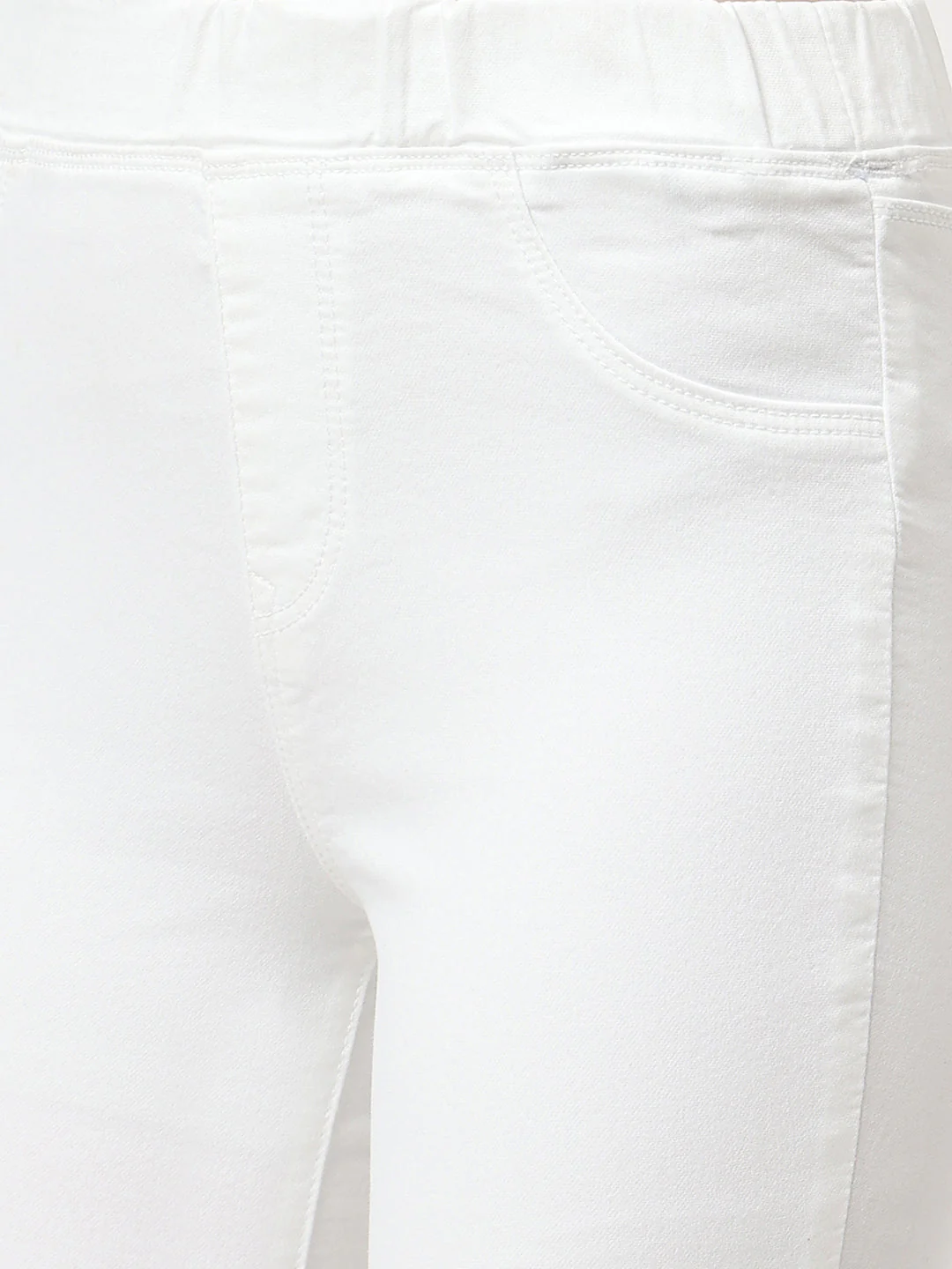 Women White Mid-Rise Leggings - Image 4