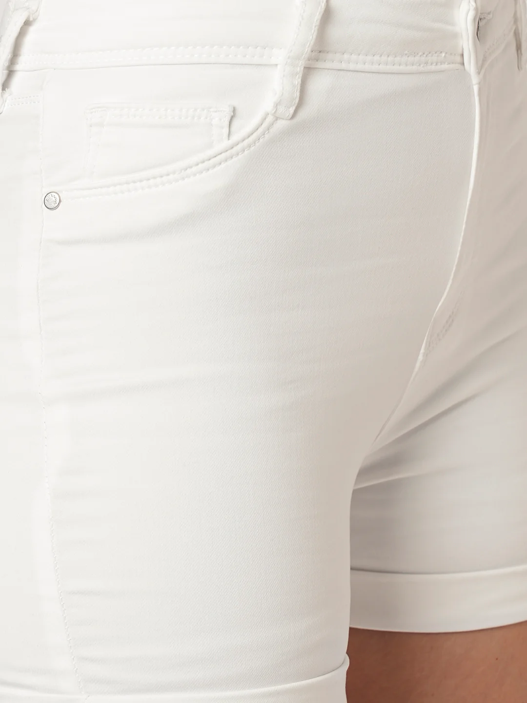 Women White Mid-Rise Shorts - Image 5