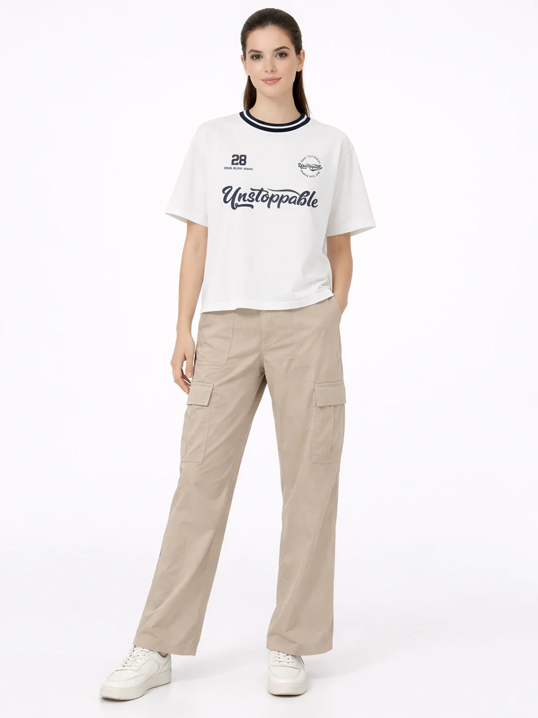 Women White Oversized T-Shirt - Image 2