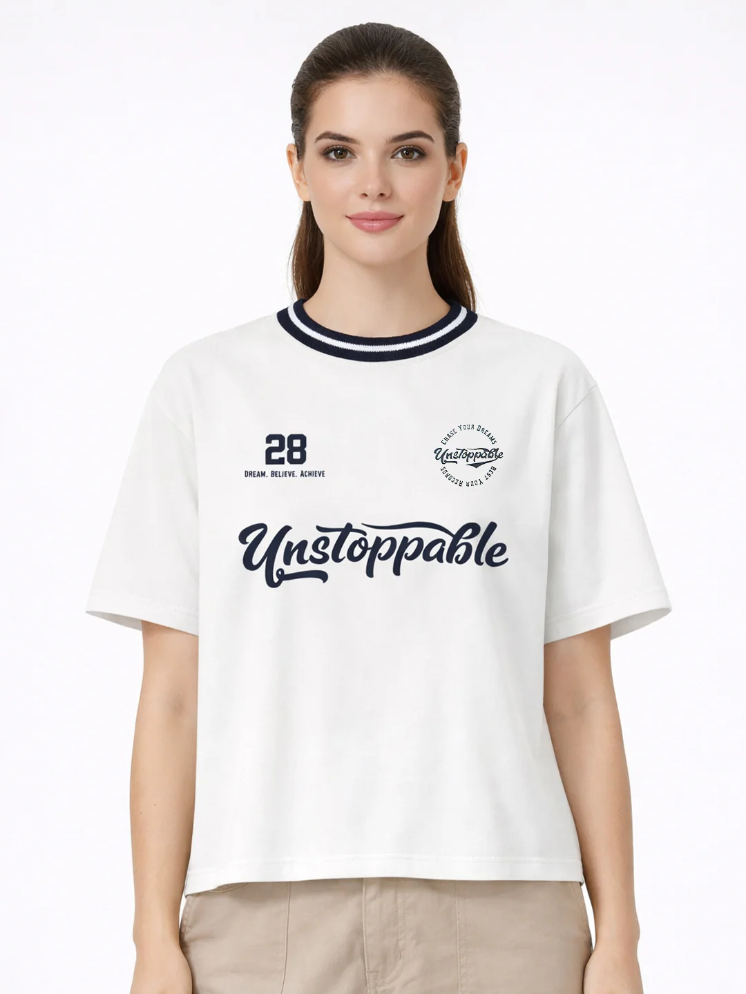 Women White Oversized T-Shirt - Image 4