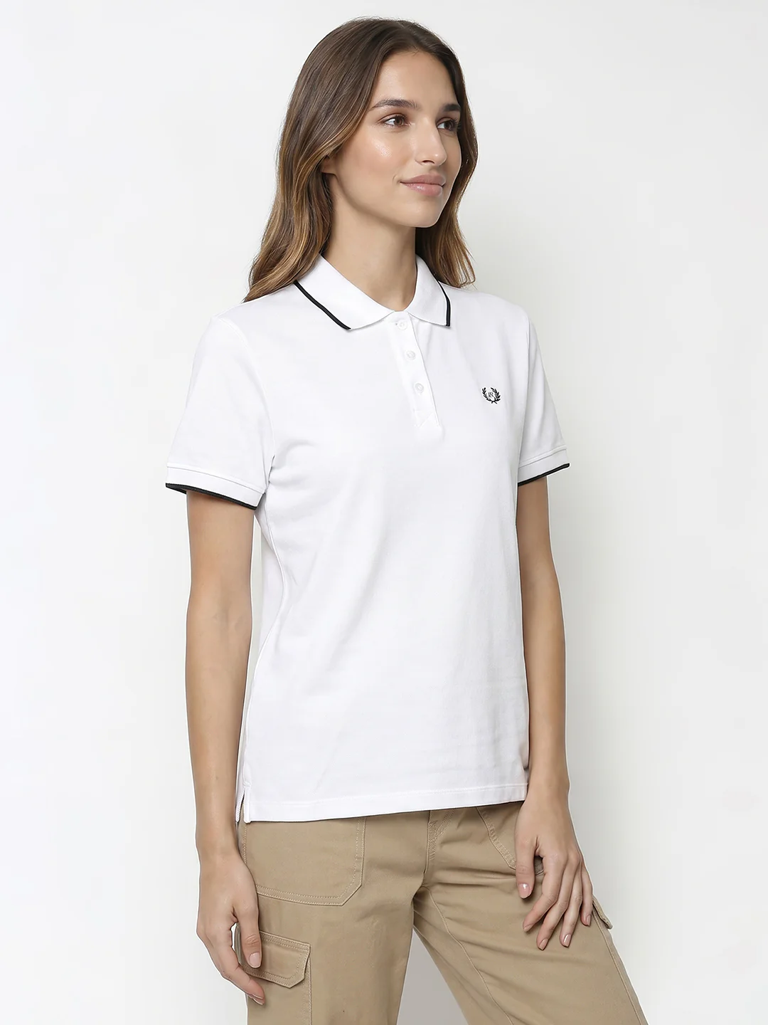 Women White Polo T-Shirt - Image 5
