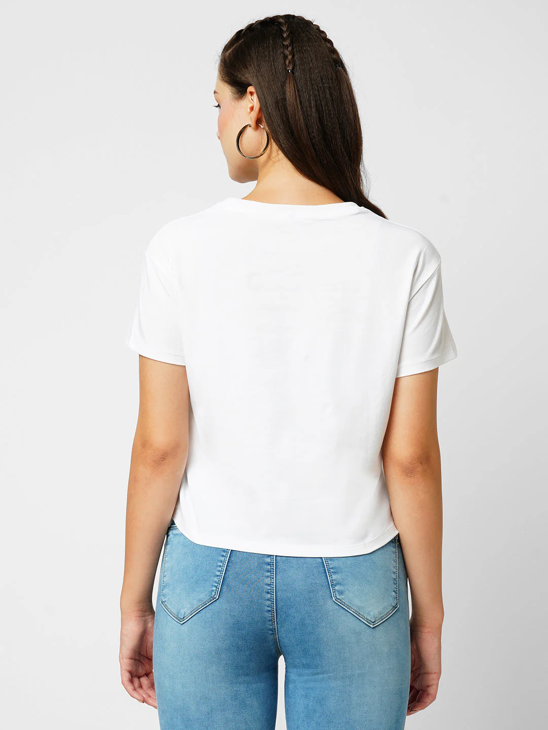 Women White Printed Slim T-Shirt - Image 3