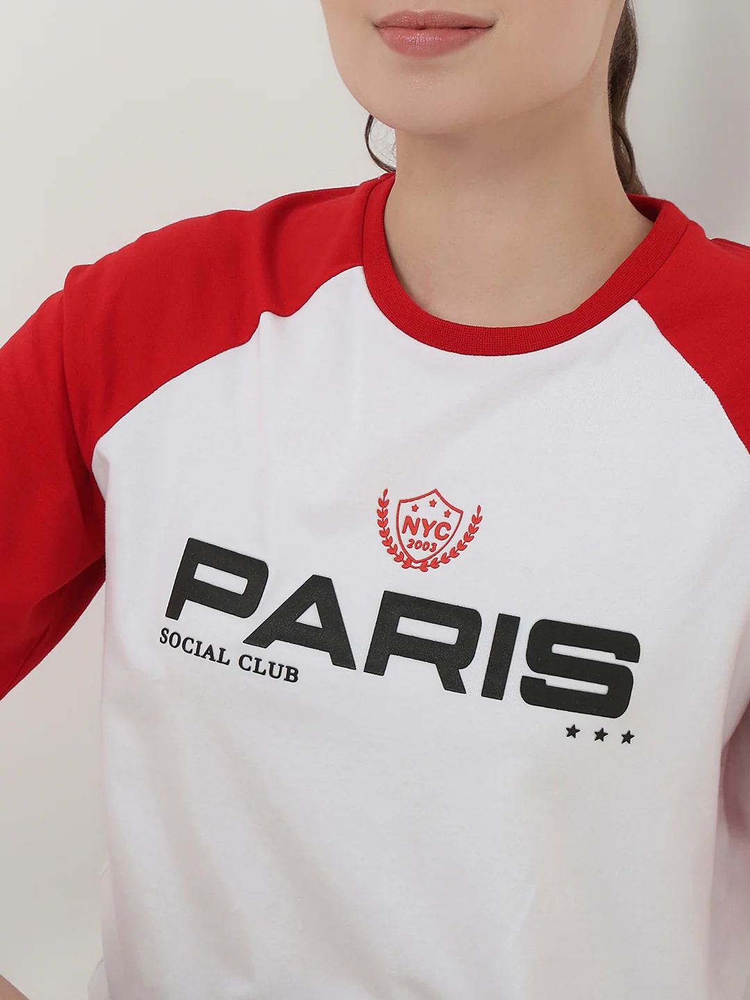 Women White/Red Graphic Crop T-Shirt - Image 5