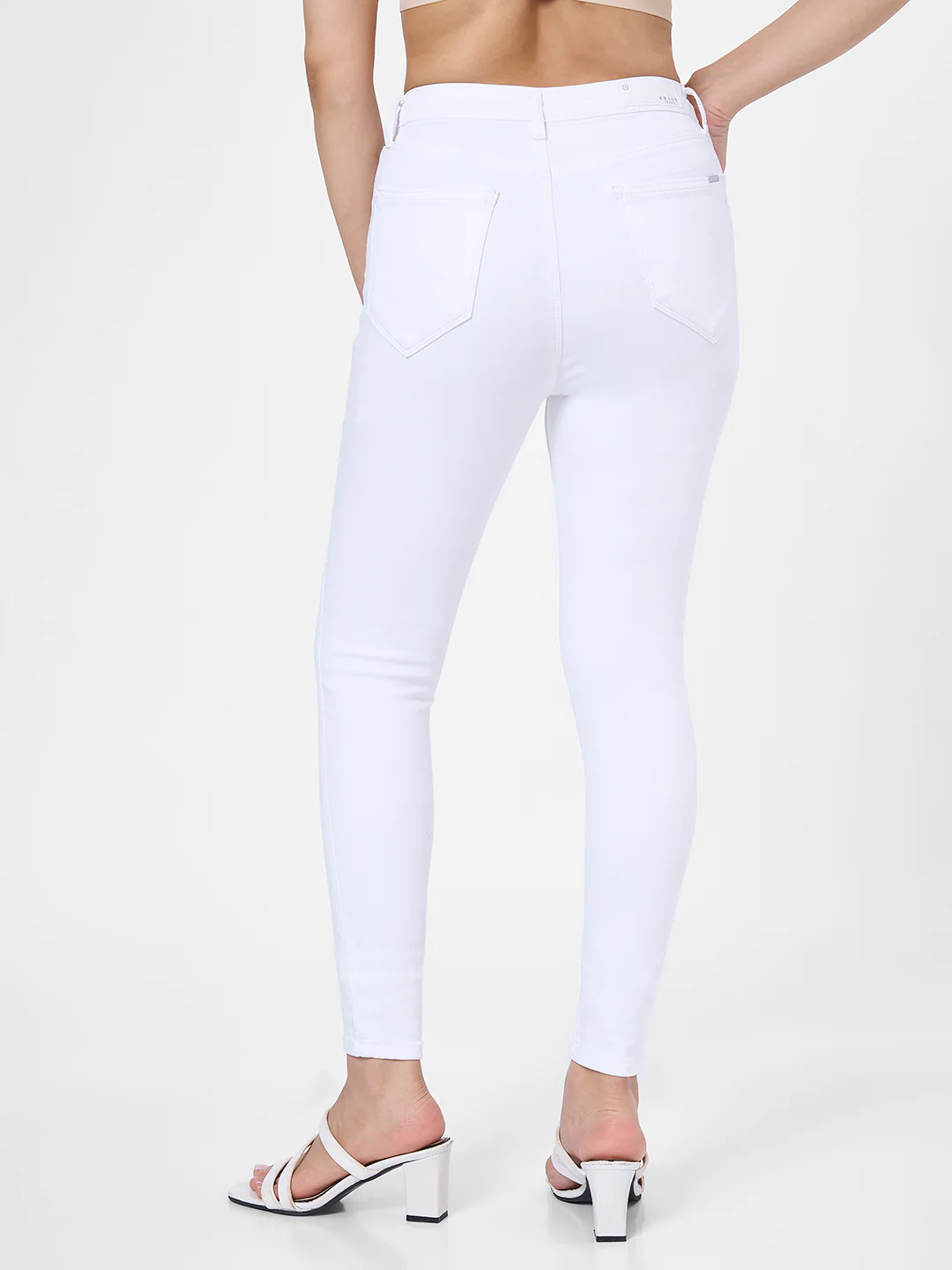 Women White Sky High Skinny Jeans - Image 3