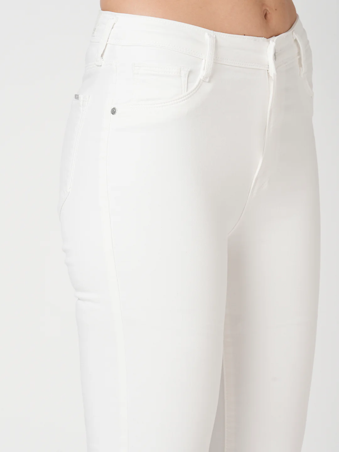 Women White Sky High Skinny Jeans - Image 6