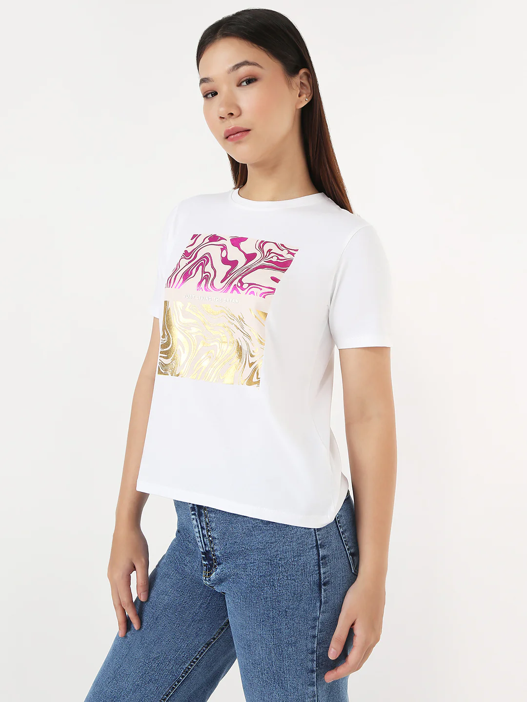 Women White Slim Boxy T-Shirt - Image 4