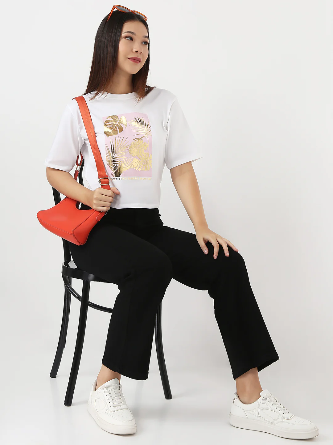 Women White Slim Boxy T-Shirt - Image 2