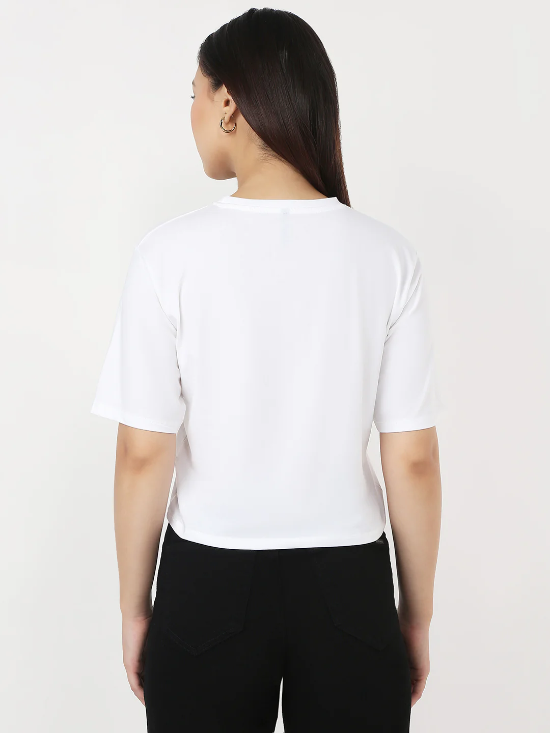 Women White Slim Boxy T-Shirt - Image 3