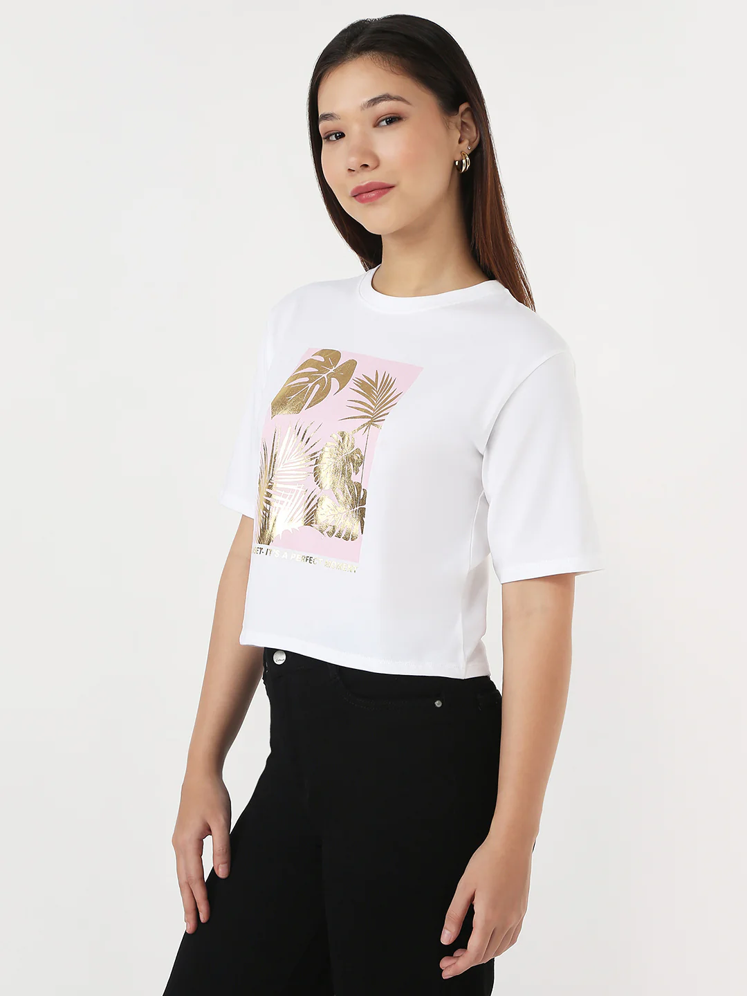 Women White Slim Boxy T-Shirt - Image 4
