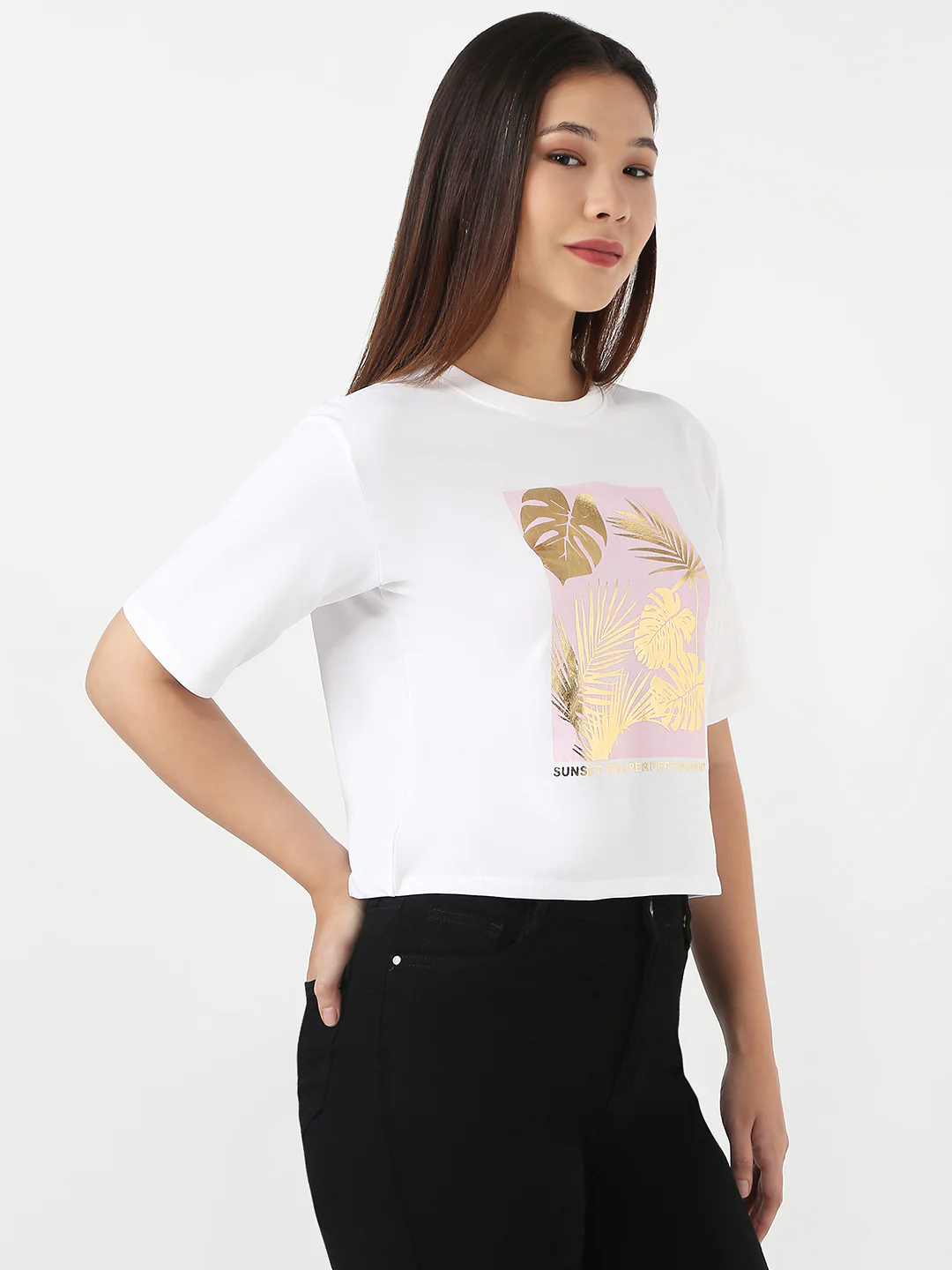 Women White Slim Boxy T-Shirt - Image 5
