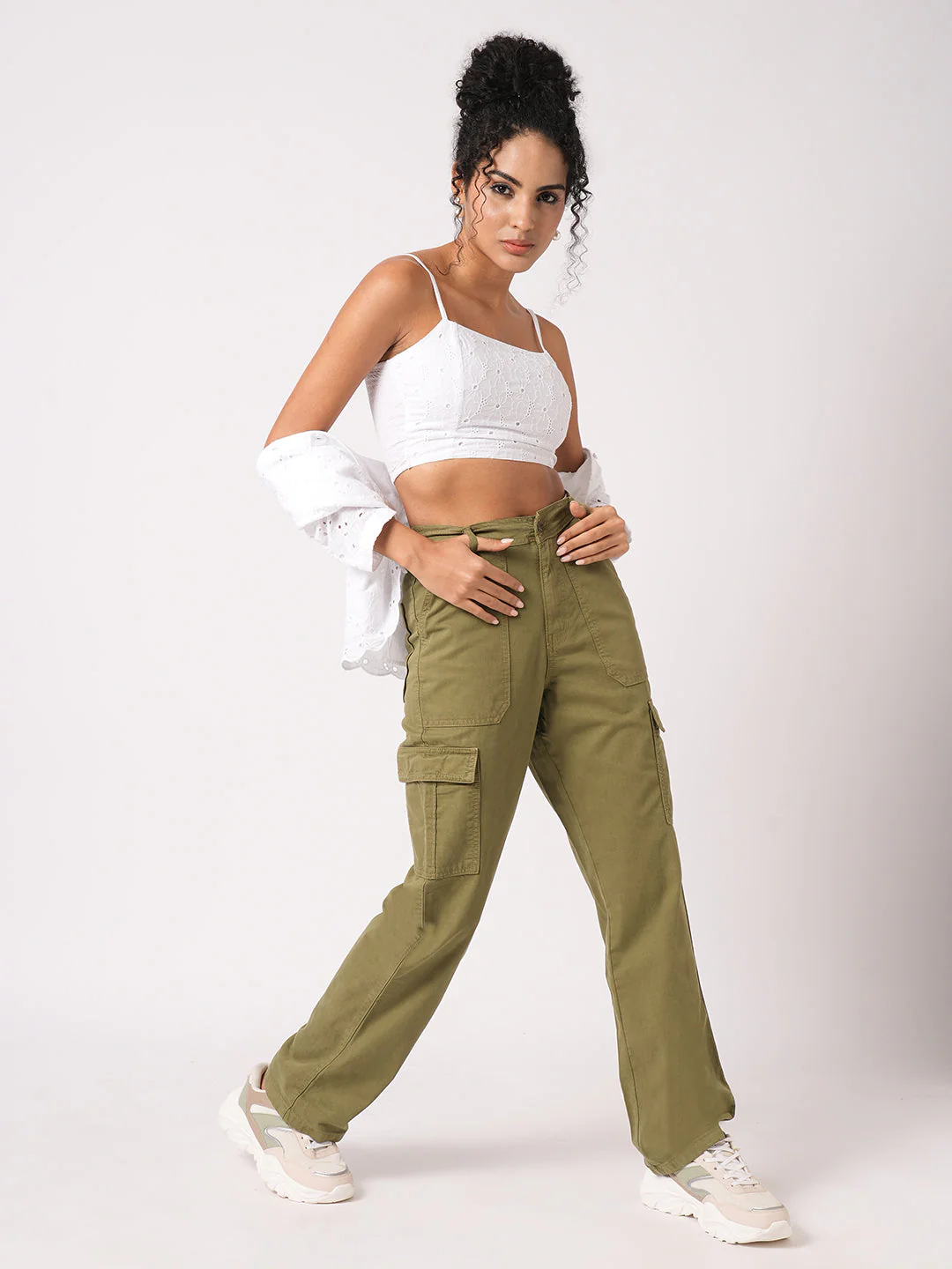Women White Slim Fit Bustier Top - Image 2