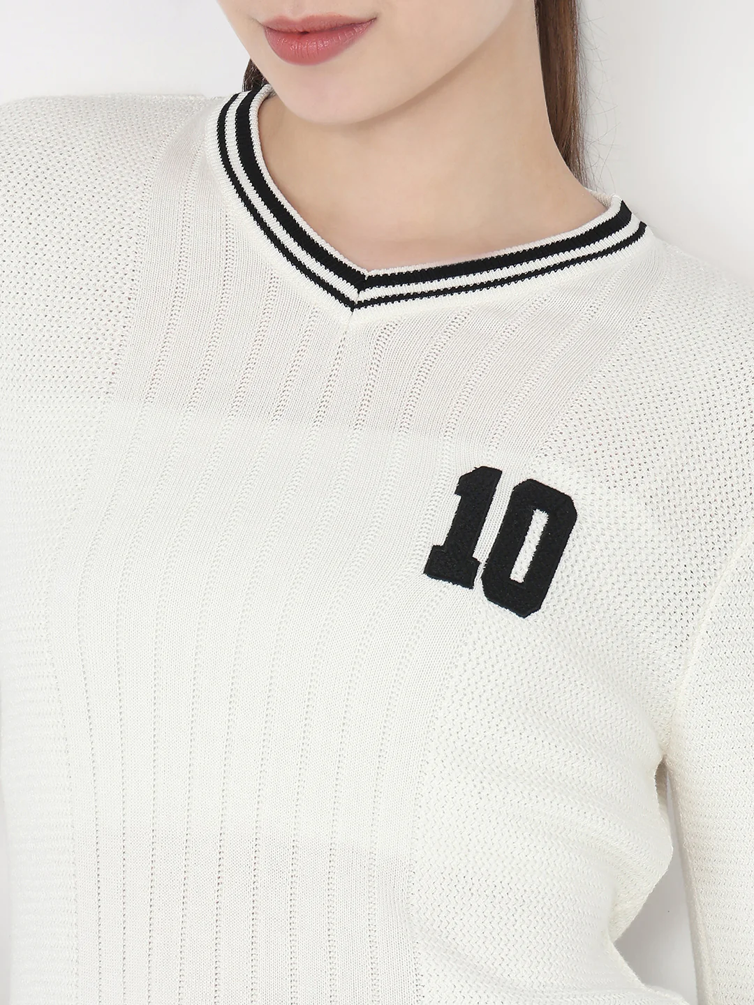 Women White Slim Fit Flat Knit - Image 6