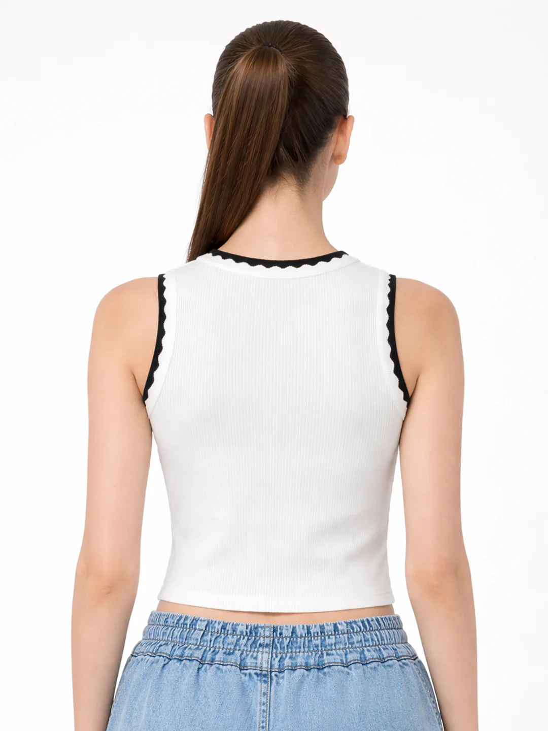 Women White Slim Flat Knit - Image 3