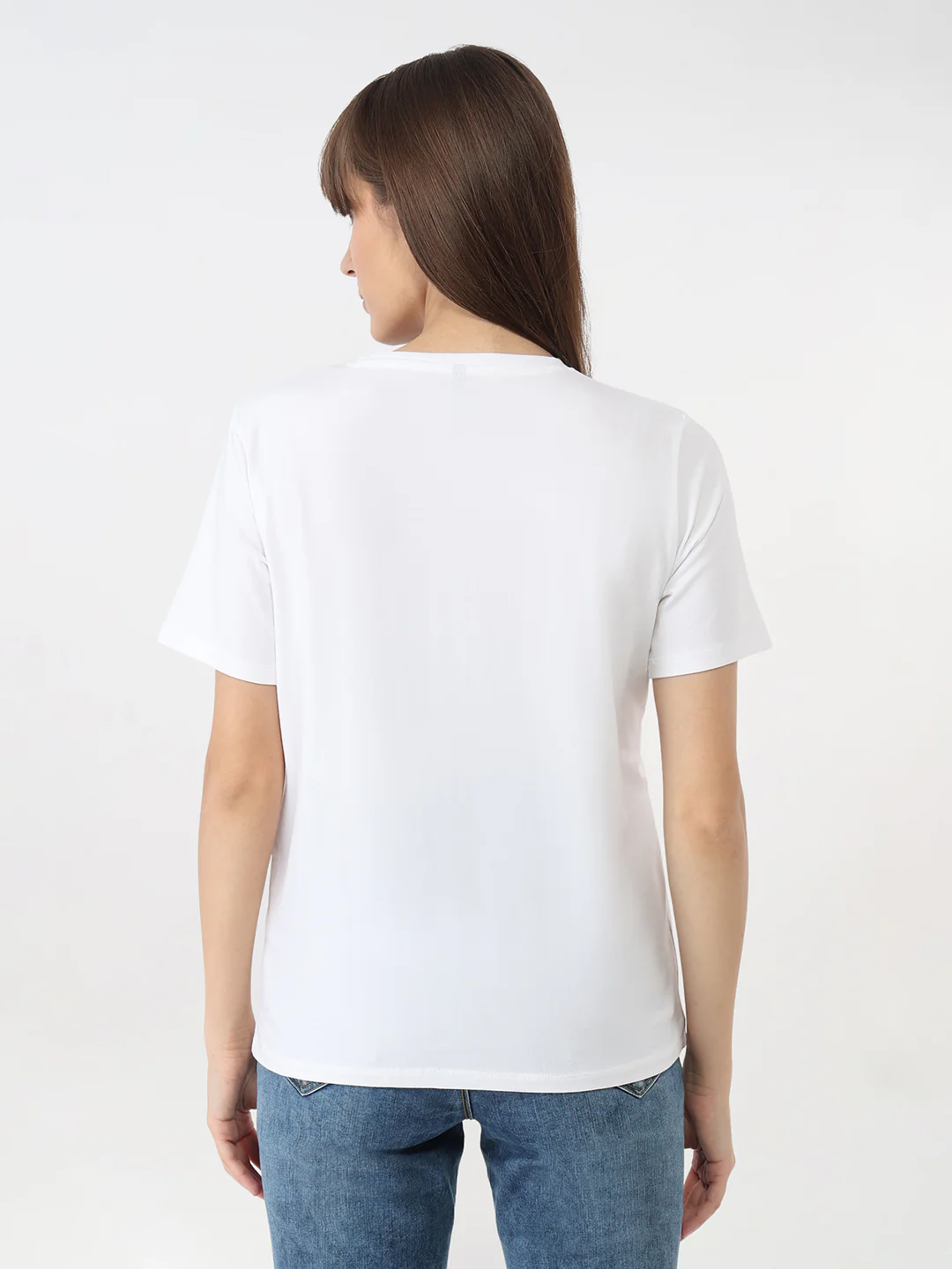 Women White Slim Graphic T-Shirt - Image 4