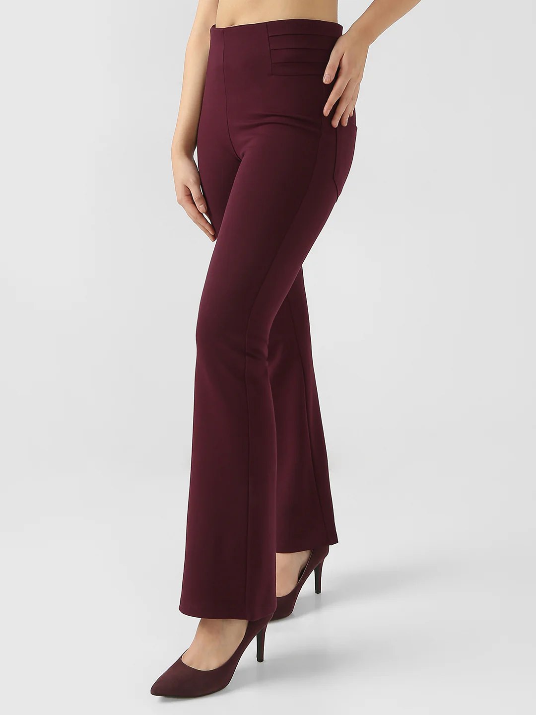 Women Wine Flare Treggings - Image 7