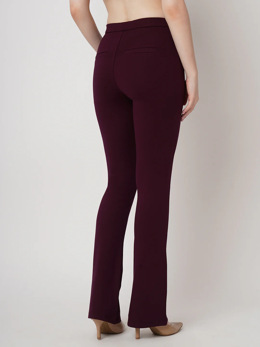 Women Wine Mini Flare Treggings - Image 3