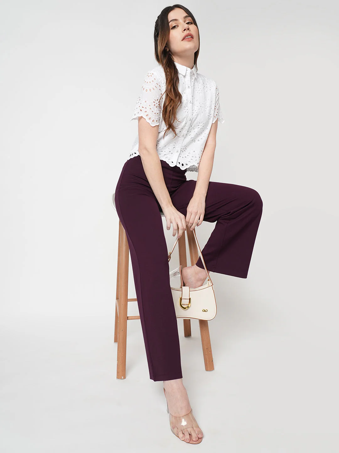 Women Wine Treggings