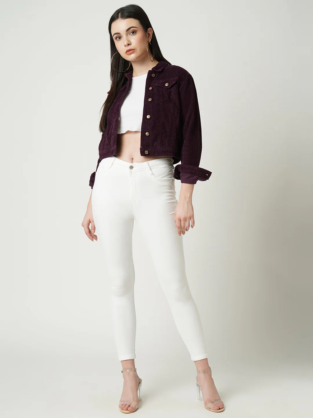 Women Wine Velvet Jacket