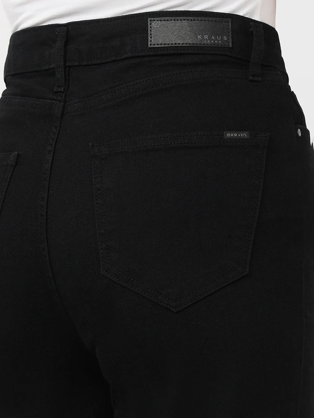 Womens Black High-Rise Straight Fit Jeans - Image 7